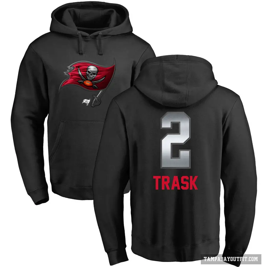 Men's ＃2 Kyle Trask Tampa Bay Buccaneers Black Midnight Mascot Pullover Hoodie