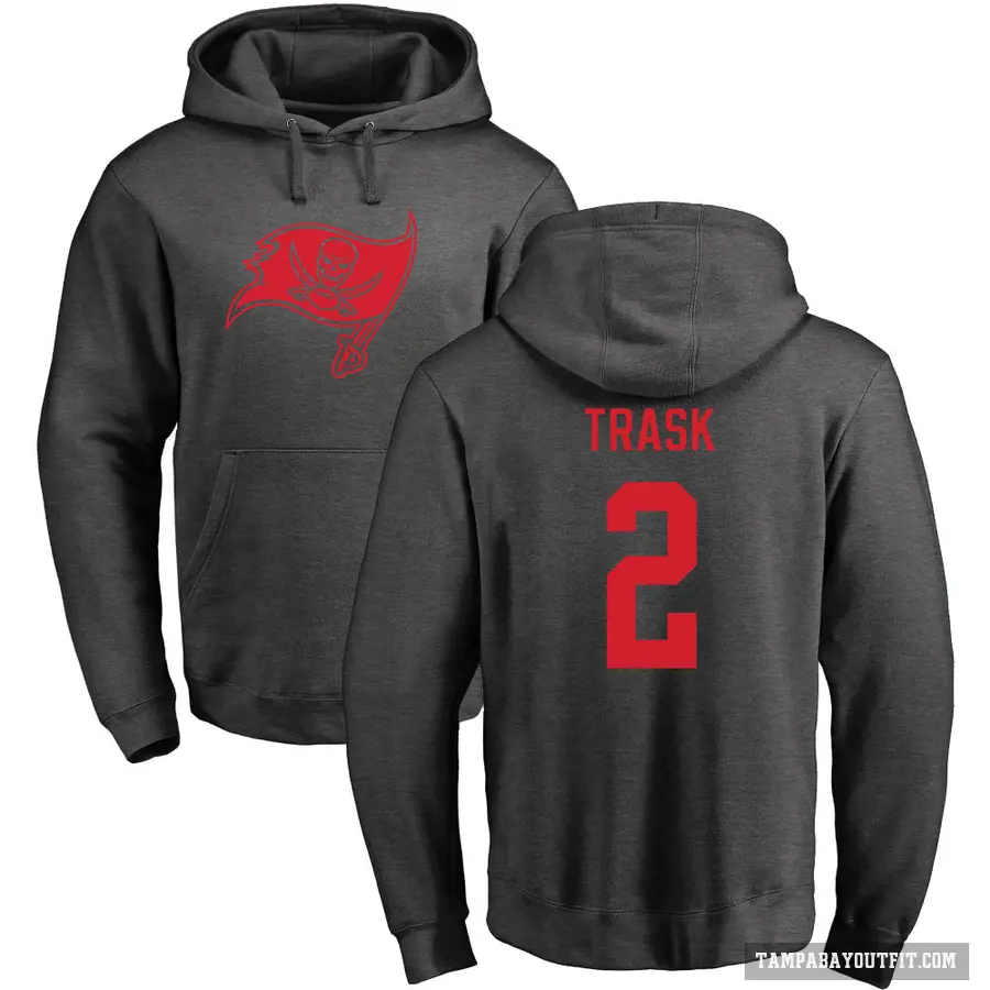 Men's ＃2 Kyle Trask Tampa Bay Buccaneers Pro Line by Branded Ash One Color Pullover Hoodie