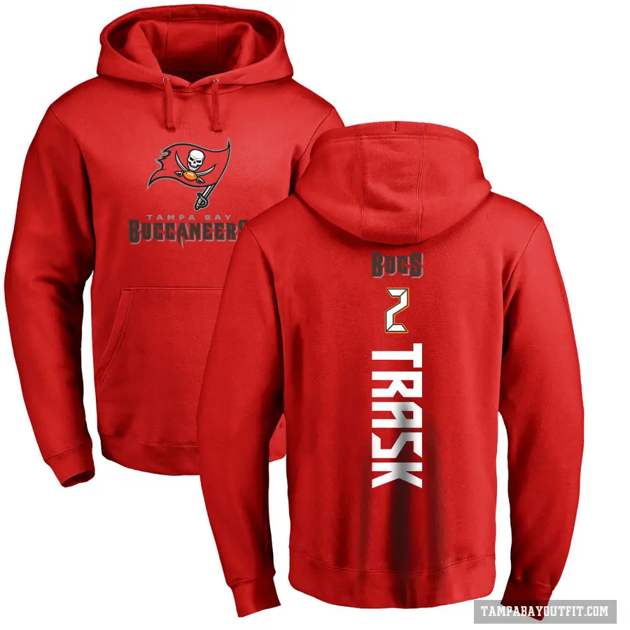 Men's ＃2 Kyle Trask Tampa Bay Buccaneers Red Pro Line Backer Pullover Hoodie