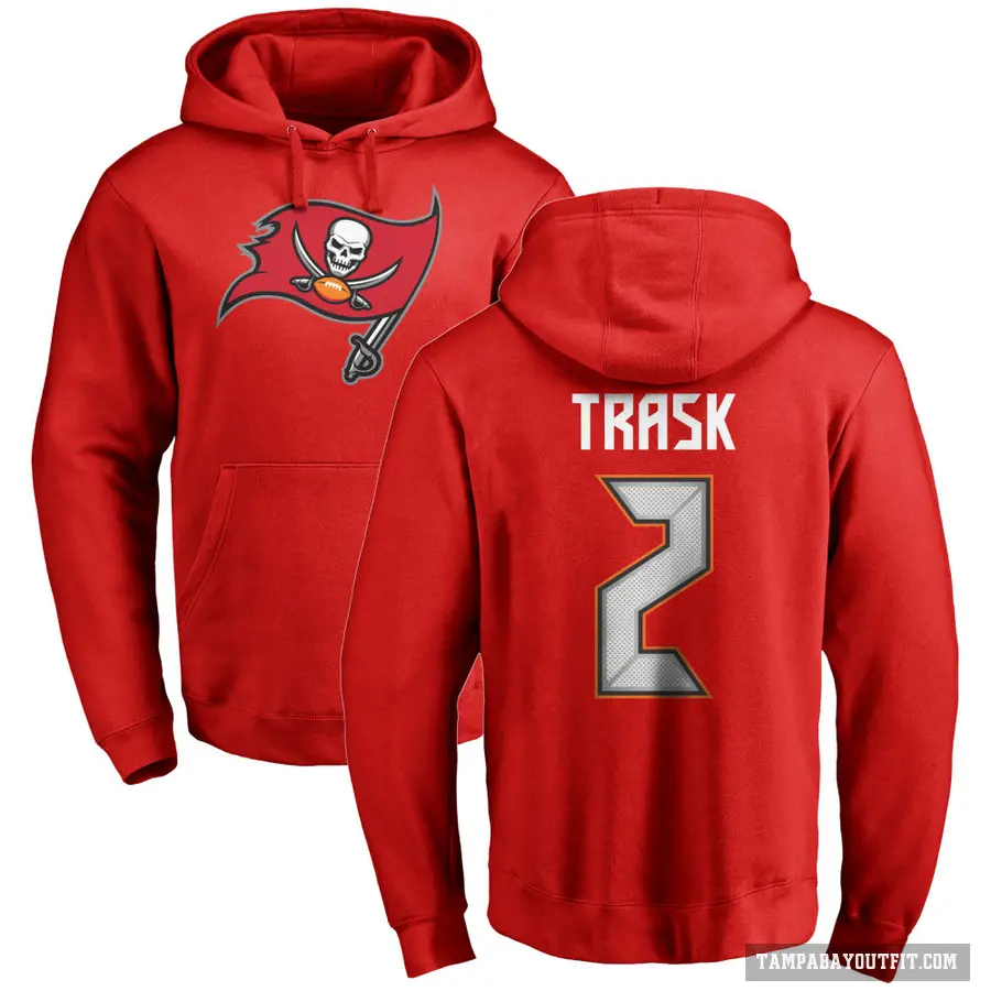 Men's ＃2 Kyle Trask Tampa Bay Buccaneers Red Pro Line Logo Pullover Hoodie