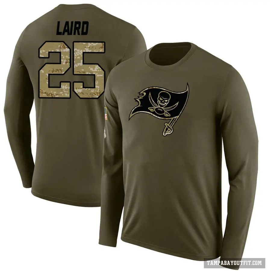 Men's ＃25 Patrick Laird Tampa Bay Buccaneers Olive Salute to Service Sideline Long Sleeve T-Shirt