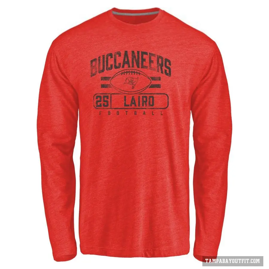 Men's ＃25 Patrick Laird Tampa Bay Buccaneers Red Flanker Long Sleeve T-Shirt