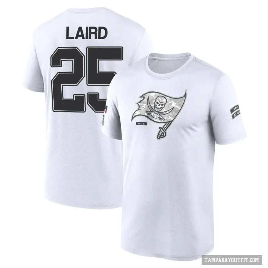 Men's ＃25 Patrick Laird Tampa Bay Buccaneers White 2024 Salute to Service Performance T-Shirt