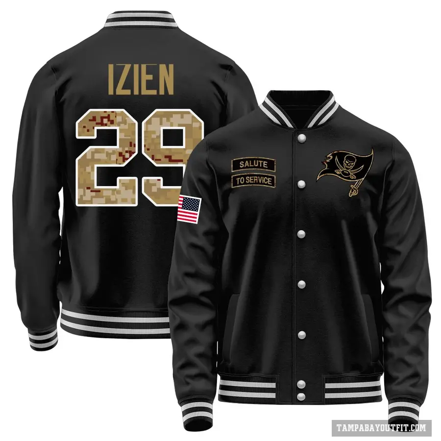 Men's ＃29 Christian Izien Tampa Bay Buccaneers Black Salute to Service Sideline Performance Jacket