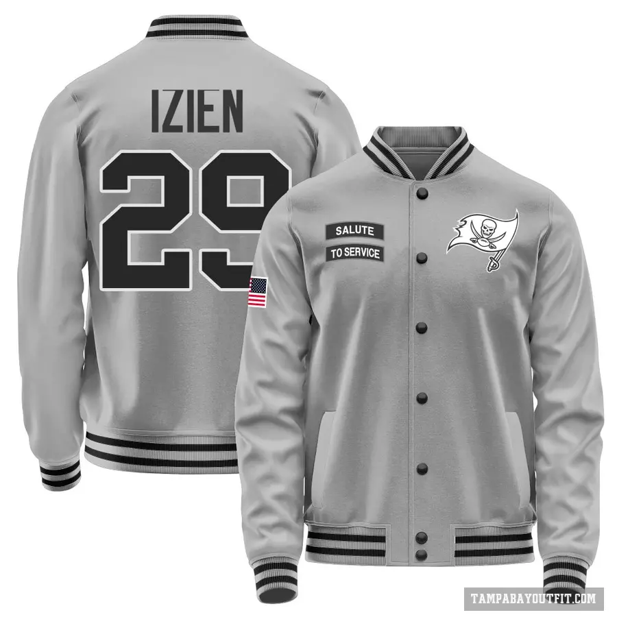 Men's ＃29 Christian Izien Tampa Bay Buccaneers Gray Salute to Service Performance Jacket