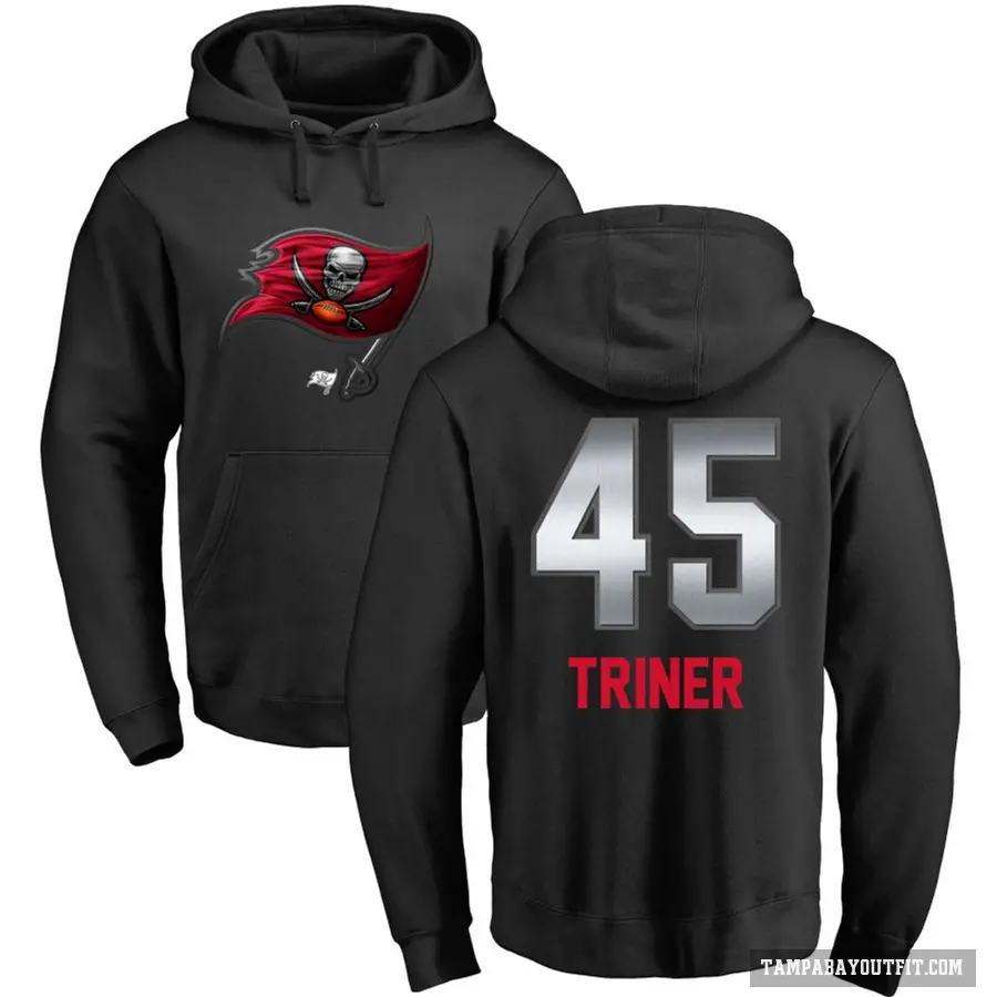 Men's ＃45 Zach Triner Tampa Bay Buccaneers Black Midnight Mascot Pullover Hoodie