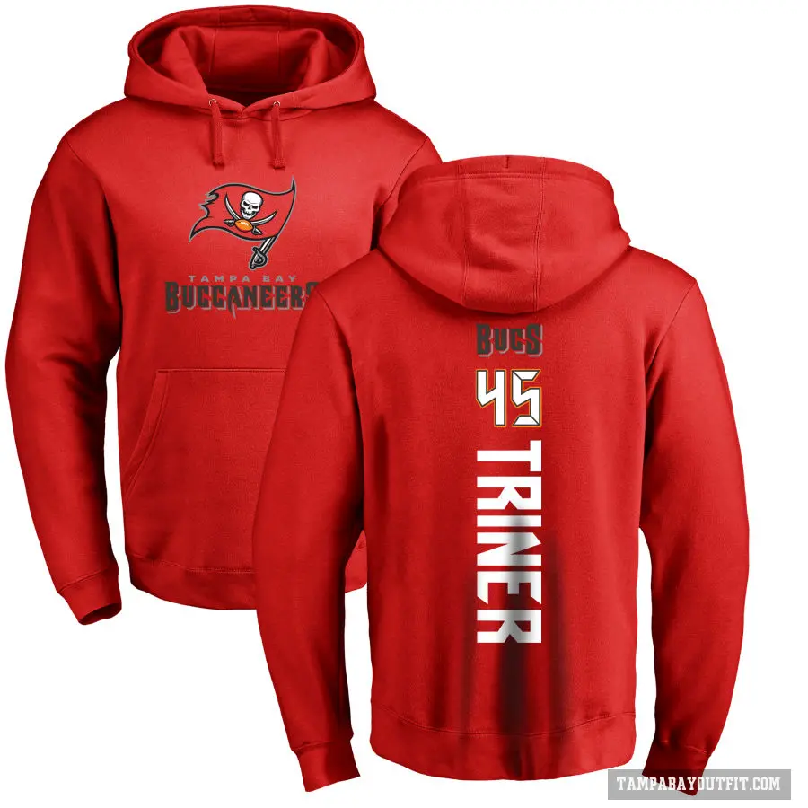 Men's ＃45 Zach Triner Tampa Bay Buccaneers Red Pro Line Backer Pullover Hoodie