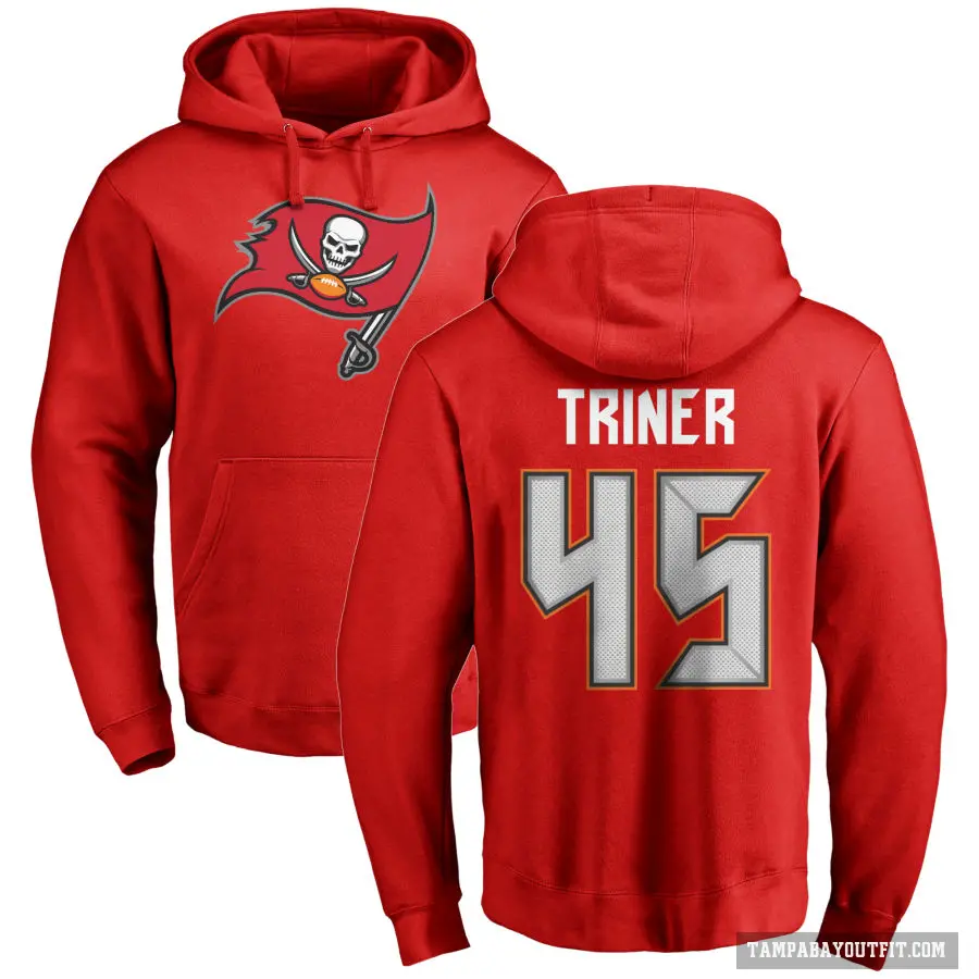 Men's ＃45 Zach Triner Tampa Bay Buccaneers Red Pro Line Logo Pullover Hoodie