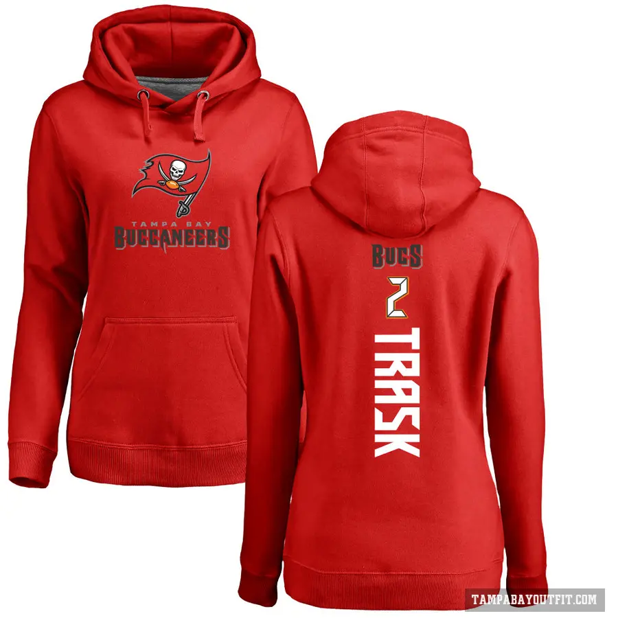 Women's ＃2 Kyle Trask Tampa Bay Buccaneers Red Pro Line Backer Pullover Hoodie