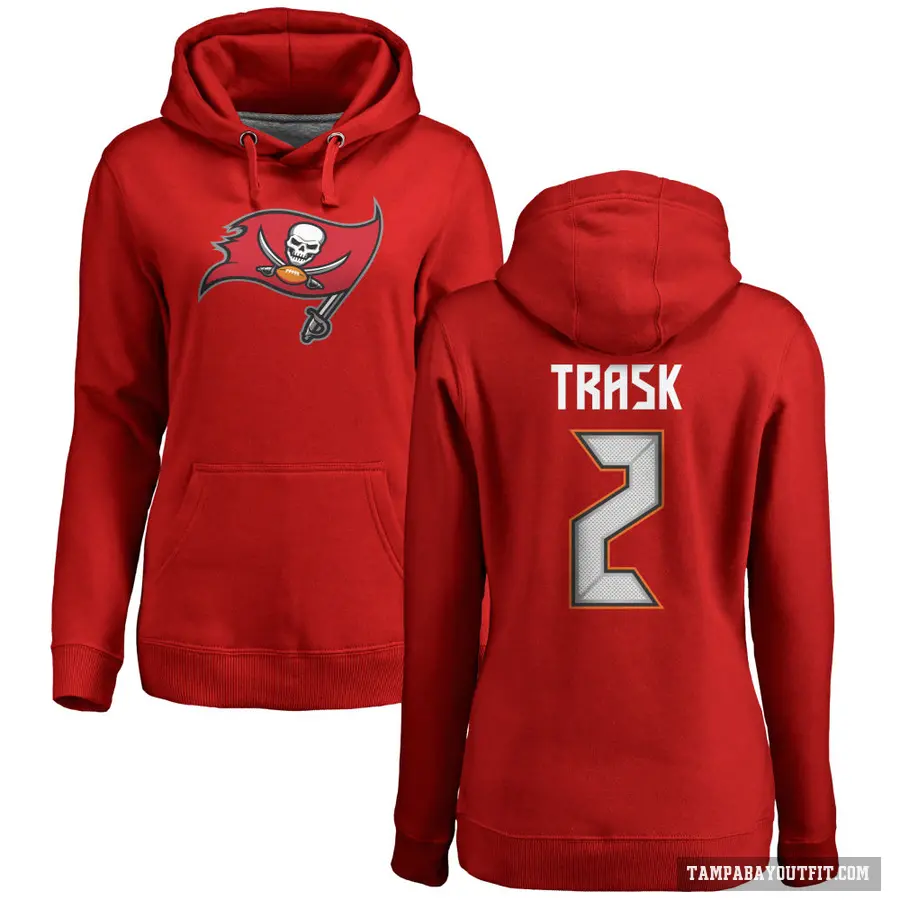 Women's ＃2 Kyle Trask Tampa Bay Buccaneers Red Pro Line Logo Pullover Hoodie