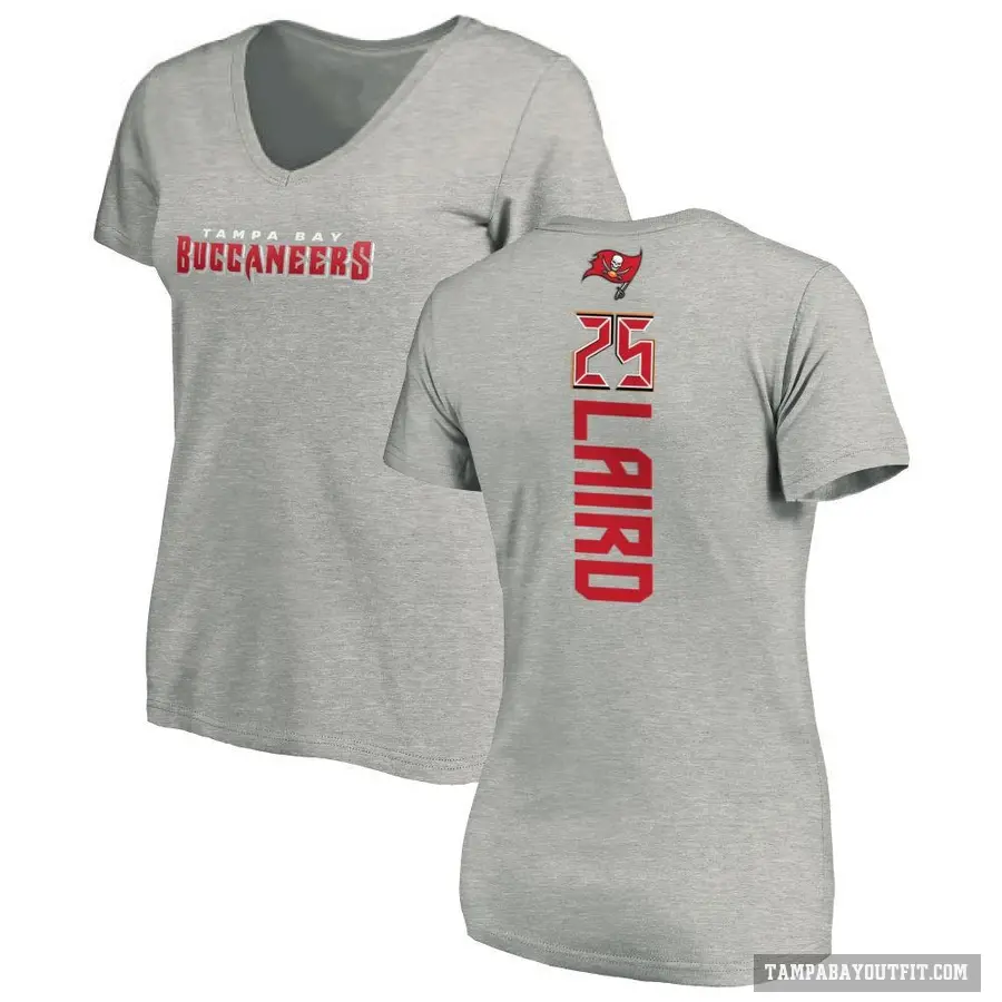 Women's ＃25 Patrick Laird Tampa Bay Buccaneers Ash Backer V-Neck T-Shirt