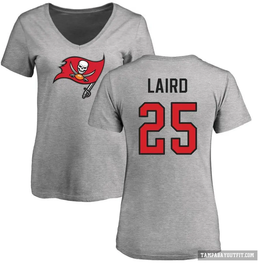 Women's ＃25 Patrick Laird Tampa Bay Buccaneers Ash Logo Slim Fit T-Shirt