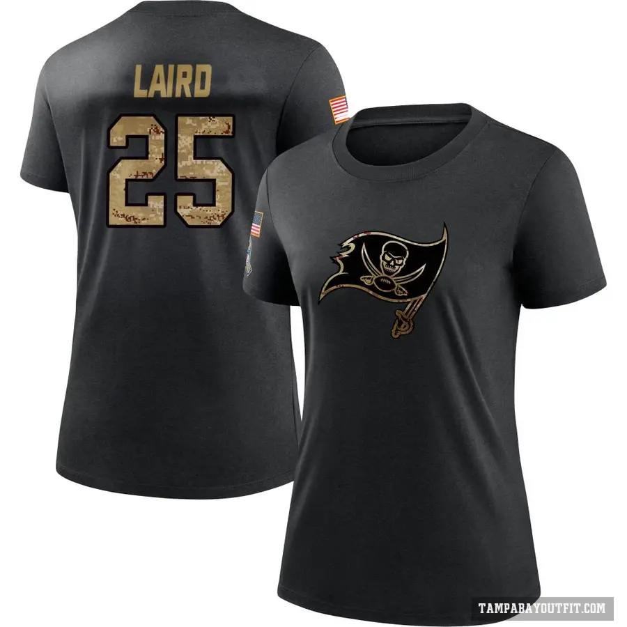 Women's ＃25 Patrick Laird Tampa Bay Buccaneers Black 2020 Salute To Service Performance T-Shirt