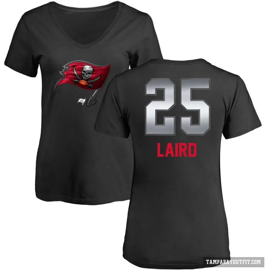 Women's ＃25 Patrick Laird Tampa Bay Buccaneers Black Midnight Mascot T-Shirt