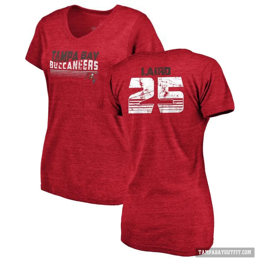 Women's ＃25 Patrick Laird Tampa Bay Buccaneers Red Retro V-Neck T-Shirt