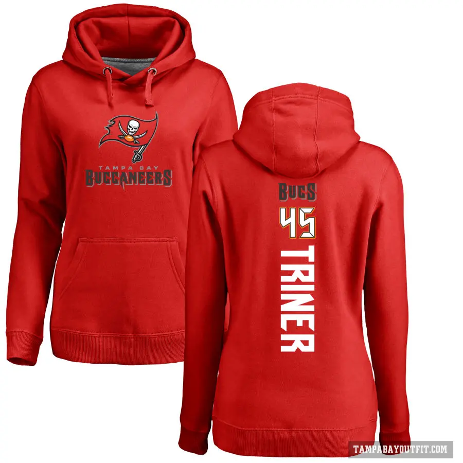 Women's ＃45 Zach Triner Tampa Bay Buccaneers Red Pro Line Backer Pullover Hoodie