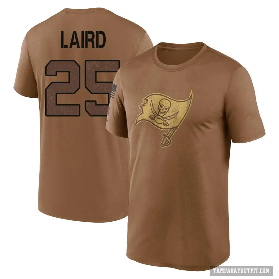 Youth ＃25 Patrick Laird Tampa Bay Buccaneers Brown 2023 Salute To Service Performance T-Shirt