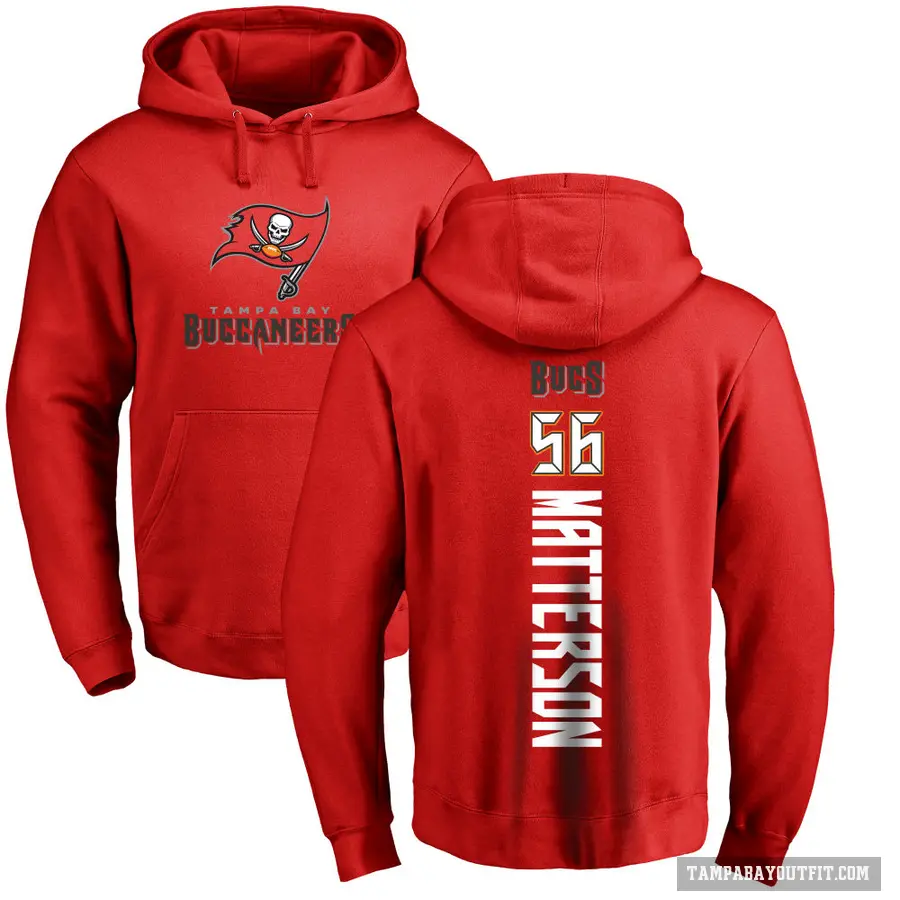 Youth ＃56 Brandon Matterson Tampa Bay Buccaneers Red Pro Line Backer Pullover Hoodie