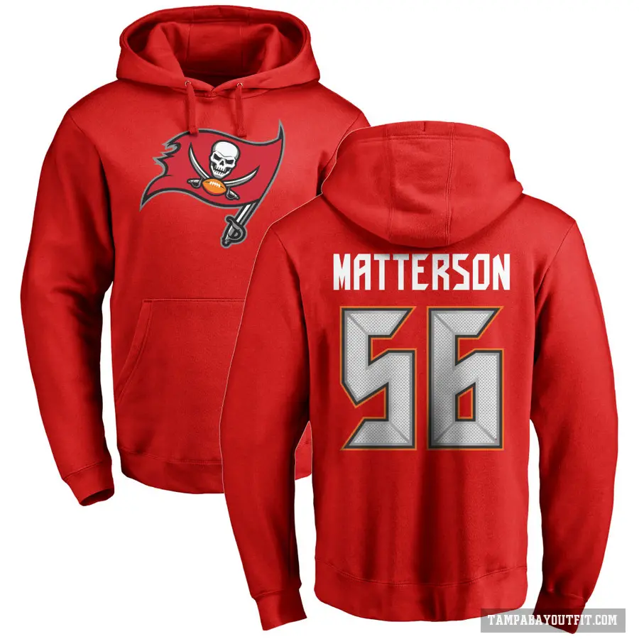 Youth ＃56 Brandon Matterson Tampa Bay Buccaneers Red Pro Line Logo Pullover Hoodie